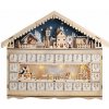 Solight Solight LED adventný kalendár - horská chata, 10x LED, 50x40cm, 2x AA 1V258