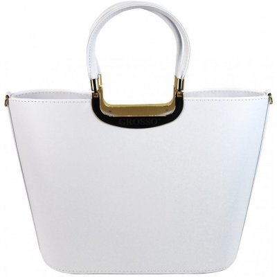 Grosso elegantná matná kabelka so zlatými doplnkami S7 biela