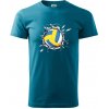 Volejbal lopta v triku - Klasické pánske tričko vyššej gramáže - 3XL ( Tmavý tyrkys )