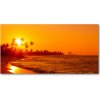Foto obraz sklo tvrzené Západ slnka pláž 100x50 cm