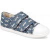 Mido shoes Barefoot detské plátenky Mido - Doggy blue modré
