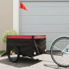 vidaXL Vozík za bicykel, čierno červený 45 kg, železo 94090
