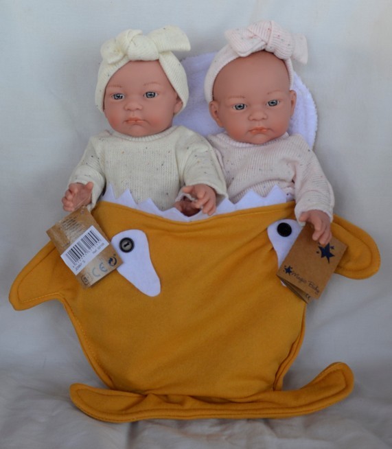 Lamagik Realistická miminka dvojčátka holčičky ve spacím pytli