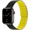 AppleKing silikónový magnetický remienok pre Apple Watch 42mm / 41mm / 40mm / 38mm - čierno-žltý - možnosť vrátiť tovar ZADARMO do 30tich dní