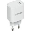 Canyon H-20-02, vysokorýchlostná univerzálna nabíjačka do steny 1xUSB-C, 20W, PD, biela CNE-CHA20W02