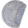 Mujkoberec Original , Kusový koberec Nora 104162 Blue Creme kruh – na von aj na doma, 100x100 (priemer) kruh, modrá, chodba / predsieň
