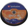 VERBATIM DVD-R (10-Pack) Spindl / MattSlvr / 16x / 4.7GB 43523