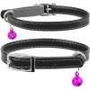 WAU DOG Kožený obojok pre mačku čierny Obvod krku: 22-30 cm, širka: 9 mm