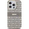 Zadný kryt DKNY PC/TPU Repeat Pattern Tonal Stripe Magsafe pre Apple iPhone 15 Pro, béžová