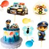 Zápich Polícia policajt, auto, semafor cukrový 7 ks