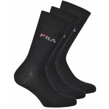 Fila 3 Pack čiernych tenkých vysokých ponožiek ČIERNA