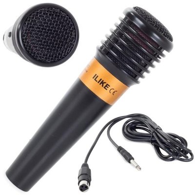 Verk Karaoke mikrofón čierny s prepojovacím káblom