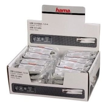 Hama 34694 USB Connection Cable A-Plug - B-Plug, grey, 1,5m, 50 pieces