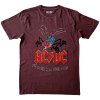 AC/DC Tričko Fly On The Wall Tour Unisex Maroon Red XL