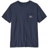 Pánske tričko Patagonia FLYING FISH TIDES ORGANIC POCKET T-SHIRT - tmavo modrá XL