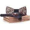 Harahu Vyrezávaný drevený motýlik KP30910 čierna/biela