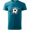 Futbalová lopta v triku - Klasické pánske tričko vyššej gramáže - M ( Tmavý tyrkys )