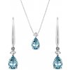 Set náhrdelníka a náušníc z bieleho zlata s topásmi KLENOTA S0667402
