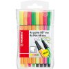 Liner jemný & Vláknový fix- STABILO point 88 Mini & Pen 68 Mini - 8 ks balenie Neon