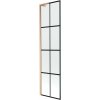 Mexen Next L, 1-krídlová vaňová zástena 50 x 150 cm, 6mm číre sklo-čierny vzor, medený profil, 895-050-000-03-77-65