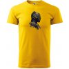 Sablio Tričko s potlačou BLACK PANTHER z profilu - žlté M