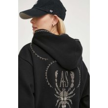 AllSaints Scorpion dámska s kapucňou s potlačou WG518Z čierna
