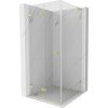 MEXEN/S - Lunar-F L sprchový kút skladacie dvere ľavá 90 x 90, transparent, zlato kartáčovaná 836L-090-090-55-00-L