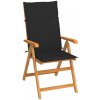 Skladacia záhradná stolička s poduškami teak / látka Dekorhome Čierna