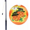Lampión Halloween veselá tekvica 25 cm so svietiacou paličkou 40 cm