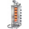 Plynový gril na kebab/gyros, 5 topných polí, zátěž 50 kg, 8,75 kW, 550x455x1120 mm, nádoba na tuk 550x550 mm | POTIS, G3/zemní plyn inox