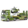Auto tahač vojenský 55 cm a helikoptéra s efekty set