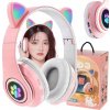 SLÚCHADLÁ PRE DETI MAČACIE UŠI BEZDRÔTOVÉ RGB 400mAh
