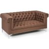 Kožená pohovka RICK, dvojmiestna, hnedá