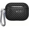 AppleKing obal so vzorom karbónových vlákien a karabínou pre AirPods Pro – čierny - možnosť vrátiť tovar ZADARMO do 30tich dní