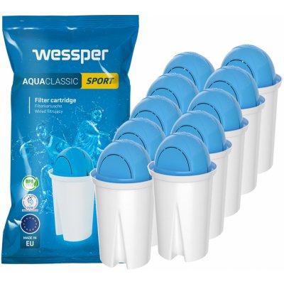 Wessper AquaClassic Sport Filterkartuschen kompatibel mit Brita Classic, Aqua Select Classic, PearlCo, AmazonBasics 10er Pack