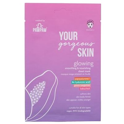Dr. PAWPAW Your Gorgeous Skin Glowing Sheet Mask rozjasňující pleťová maska 25 ml pro ženy