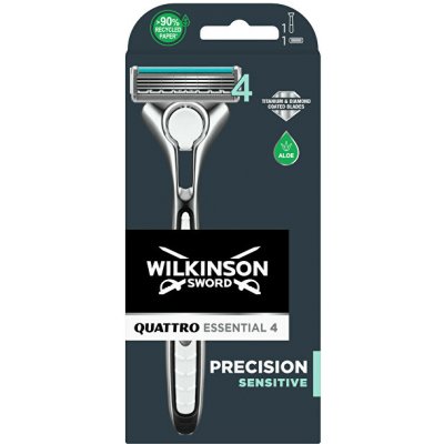 Wilkinson Sword quattro essential precision sensitív strojček na holenie + 1 náhradná hlavica
