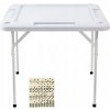 Skladací stôl pre Madžong Biely 9,3 KG 900x900x740MM Pevný a Odolný