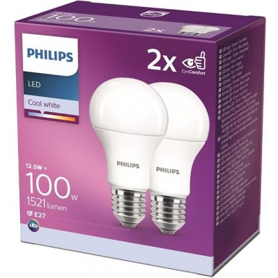 Philips LED 12,5 100W, E27 4000 K, 2 ks