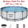 Bestway 5612X Bazén Steel Pro MAX s kovovou konštrukciou 427 cm x 122 cm + krycia plachta + čerpadlo + rebrík