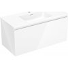 Mexen Orio kúpeľňová skrinka 100 cm s umývadlom Otis, 1 zásuvka, biely lesk - 91A10-10047-1-BF00-W18M00