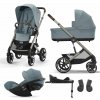 CYBEX SET Kočík 4v1 Talos S Lux Stormy Blue Gold s autosedačkou a doplnkami