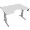 Pracovný stôl Motion Ergo, PO, 3S, 120x61-128x90 cm, biela/sivá - 1 kus - 1 KS - pamäťové - 60 mesiacov - elektrický polohovateľný - stôl - 90 cm - Hobis - 120 cm - Motion Ergo - 60,5 - 129,5 cm - bie