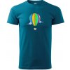 Teplovzdušný balón v oblakoch - Klasické pánske tričko vyššej gramáže - 4XL ( Petrolejová )