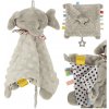 Senzorický slon s hryzátkom – šušťavé visačky, 0+