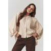 Elegantná dámska oversized košeľa béžová C24