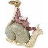 Clayre & Eef Dekorácie sediaci králičie dievča na slimáky - 15 * 8 * 16 cm - Clayre & Eef