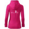 EKG detektor - Mikina dámska trendy zipper s kapucňou - S ( Purpurová )