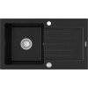 MEXEN MEXEN - Pablo granitový drez 1 s odkvapkávačom 752x436 mm, čierna / strieborná metalíza 6510751010-73