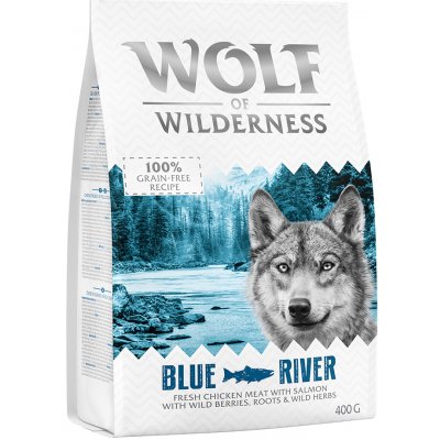 Wolf of Wilderness - Skúšobné balenie - Blue River s lososom (400 g)
